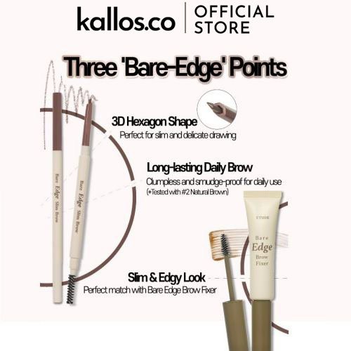 Chì, Mascara Kẻ Mày Etude House Bare Edge Slim Brow, Brow Fixer - Kallos Vietnam