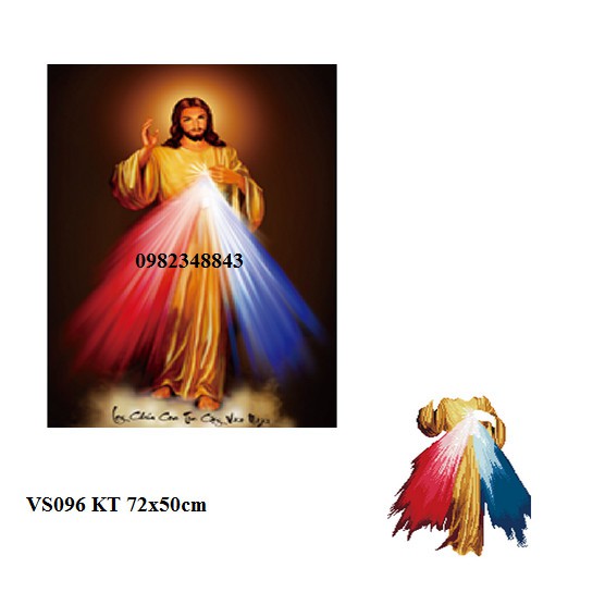 Tranh đính đá chúa giesu KT:50x72cm. Tranh gắn đá chưa đính.