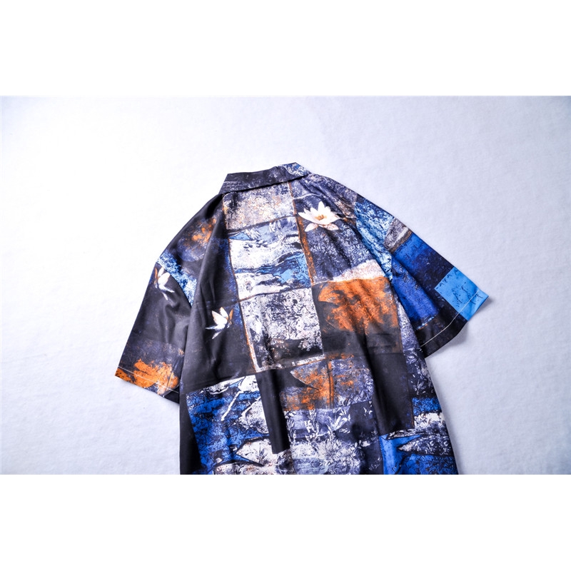 Áo sơ mi nam tay ngắn kiểu dáng retro thời trang phong cách | BigBuy360 - bigbuy360.vn