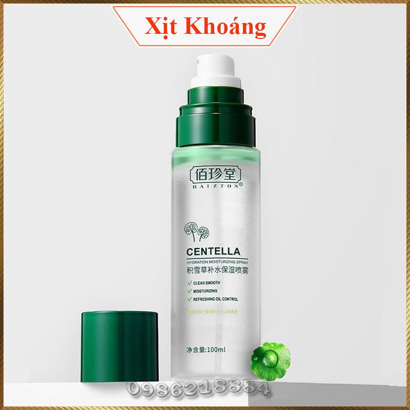 Xịt khoáng dưỡng ẩm chuyên sâu chiết xuất rau má BaiZhenTang Centella Spray không nhờn dính BCP1