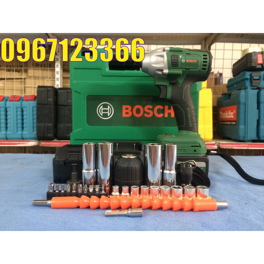 Máy siết bulong Bosch 118V 2 pin đầu 2 trong 1 100% dây đồng không chổi than,