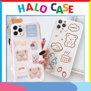 Ốp lưng iphone vuông gấu bánh trà 6/6plus/6s/6splus/7/7plus/8/8plus/x/xr/xs/11/12/pro/max/plus/promax - Halocase