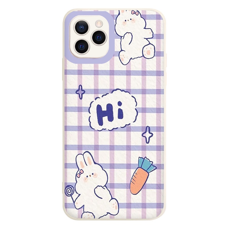 Bunny Case iphone 12 11 pro Max Hi rabbit vuông cạnh ốp lưng điện thoại iphone 7 plus 8plus xs xr xs max 13pro 13promax