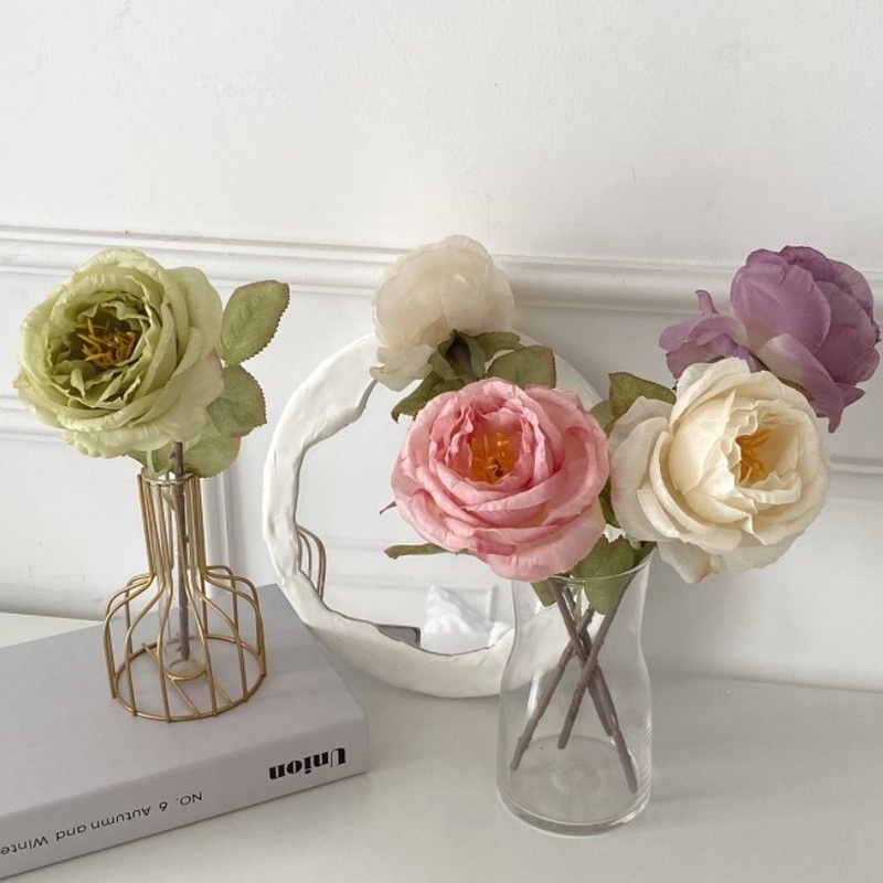 1 Bó Hoa Hồng Giả 50cm Phong Cách Châu Âu Trang Trí Tiệc Cưới