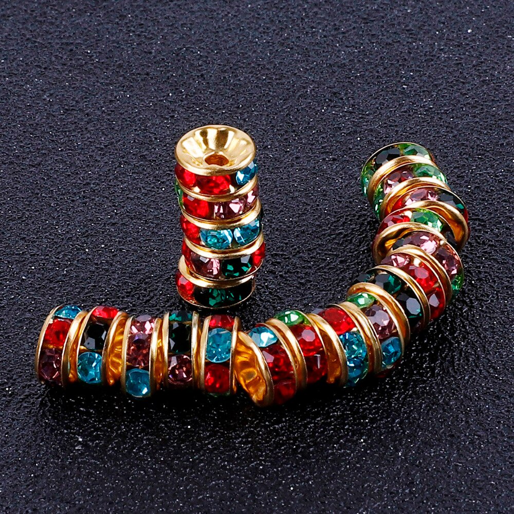 Bộ 50 hạt đá nhiều màu sắc 6mm dùng làm trang sức thủ công