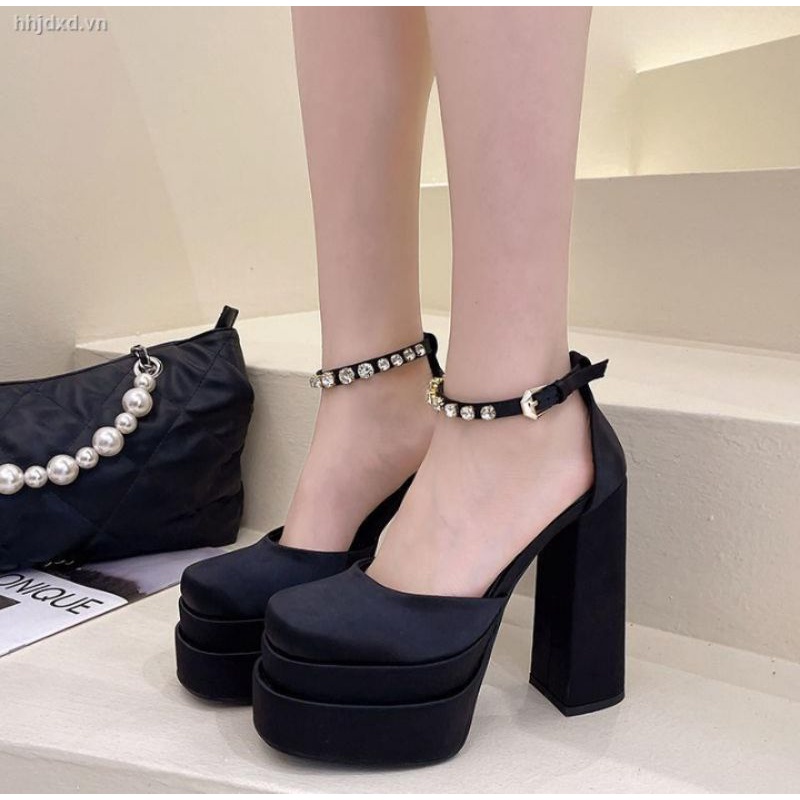 Giày cao gót bít mũi đế vuông ~ 14 - 15cm