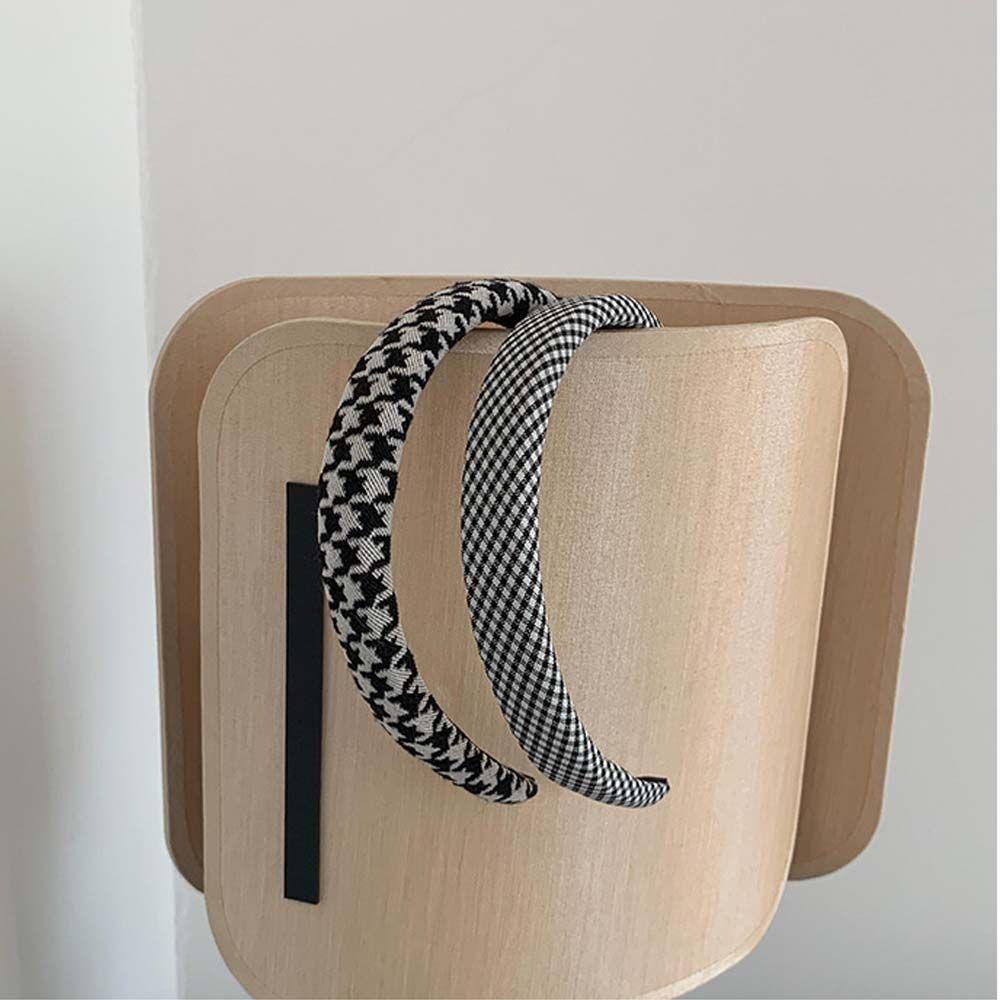 Băng Đô Cài Tóc Bản Rộng Kẻ Sọc Caro Ngọt Ngào Rửa Mặt Cho Nữ