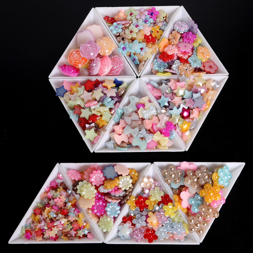 Túi 20-200 hạt ngọc trai ABS 6-18mm màu sắc ngẫu nhiên dùng trang trí móng nghệ thuật/ sổ lưu niệm/ đồ thủ công