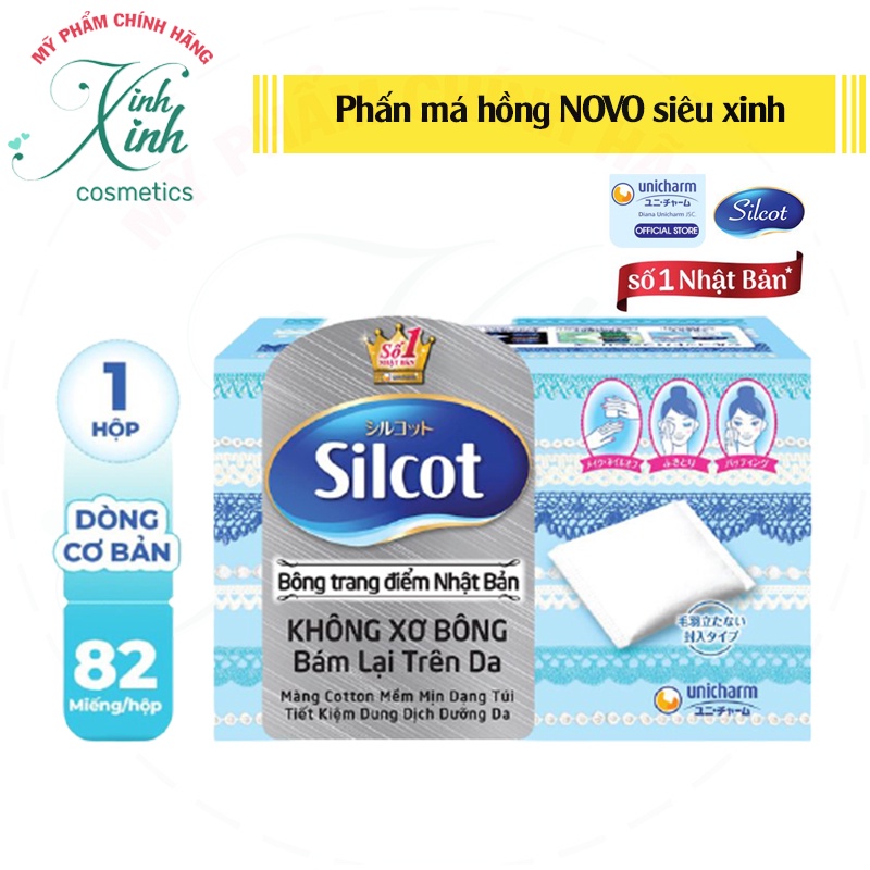 [Nhật Bản] Bông Tẩy Trang Silcot Velvety Touch Cotton 82 Miếng