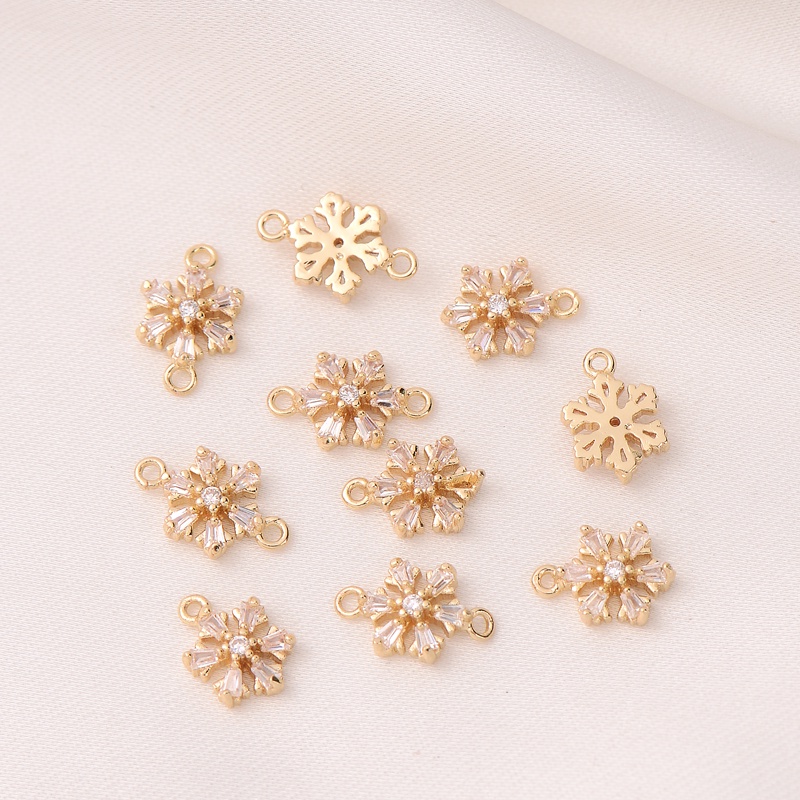 Mặt Trang Sức Hình Bông Tuyết Bằng Đồng 14K Màu Sắc Đa Dạng diy