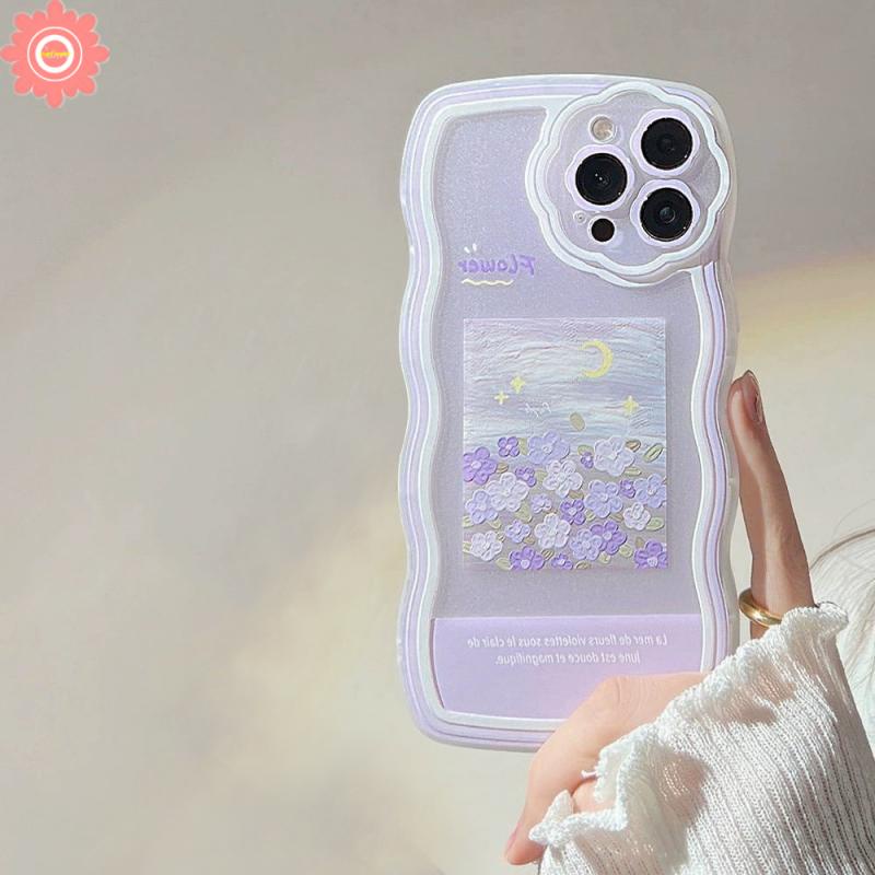 Ốp Điện Thoại Họa Tiết Hoa Tím Cho iPhone 6 6s 7 8 Plus 11 12 13 Pro MAX XR SE 2020 X XS MAX