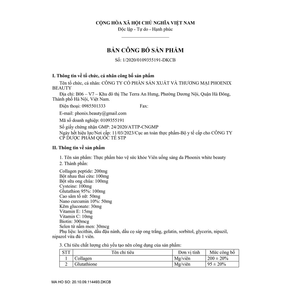 Viên Uống Giúp Sáng Da Trắng Da Làm Mờ Hết Nám Phoenix Beauty | BigBuy360 - bigbuy360.vn