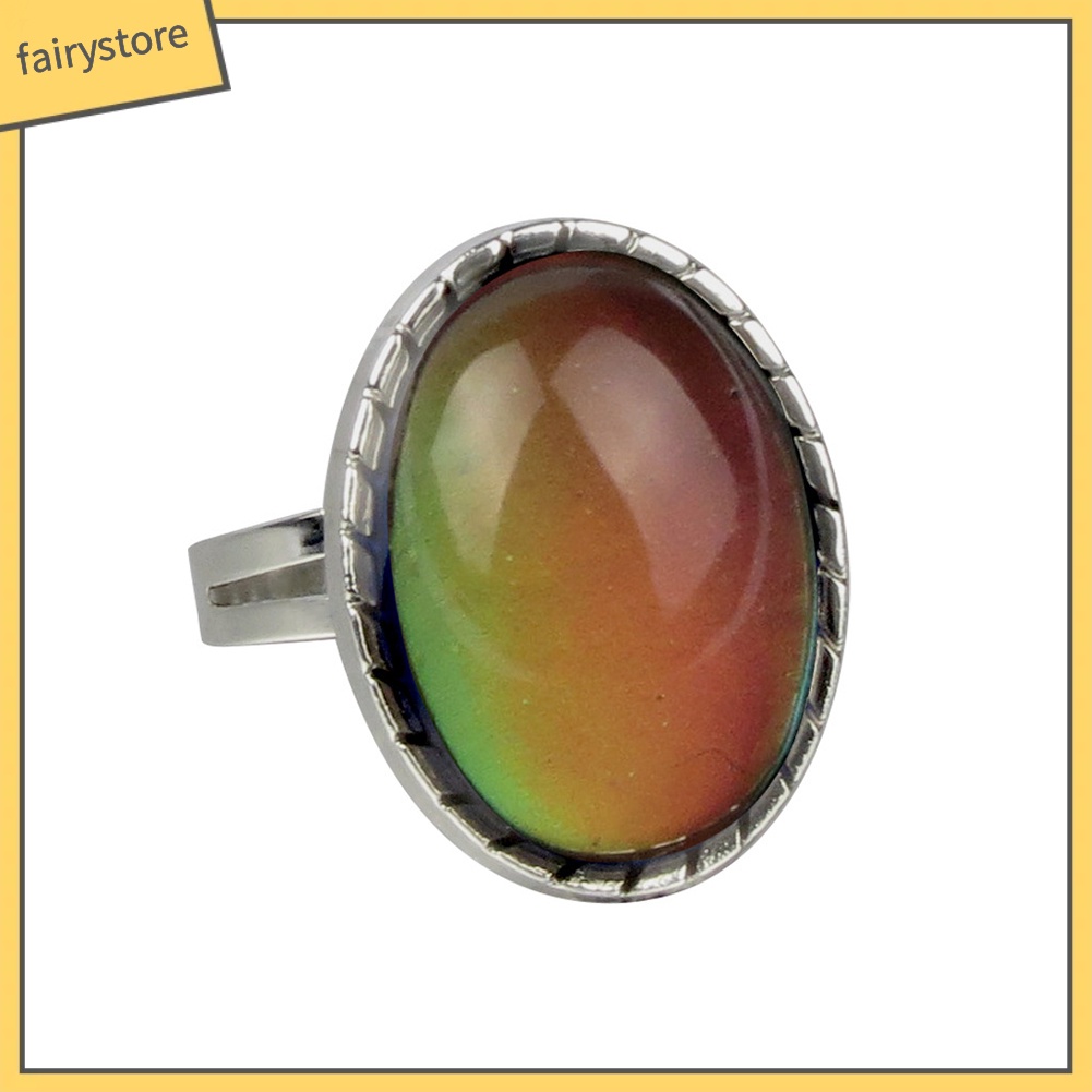 Nhẫn hợp kim đính đá giả đổi màu theo cảm xúc độc đáo cho nữ