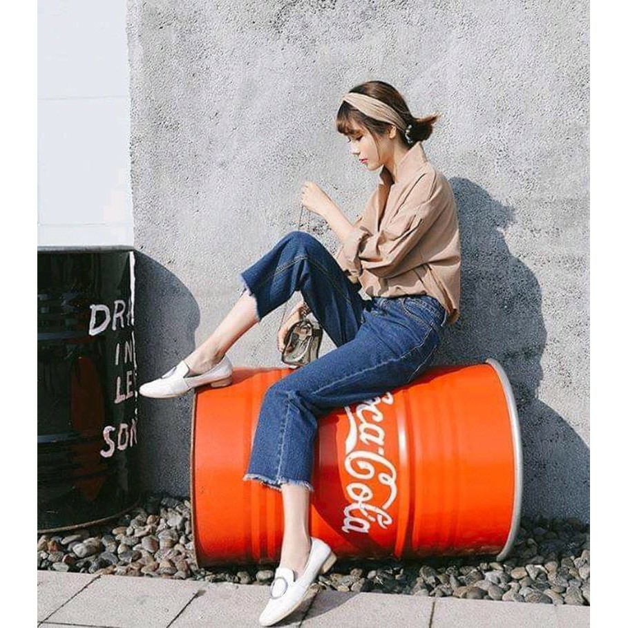 [Mã WASTUP5 giảm 10% tối đa 20K đơn 99K] Quần Jeans Nữ Ống Rộng Rách Lai Lửng PS 230 | BigBuy360 - bigbuy360.vn