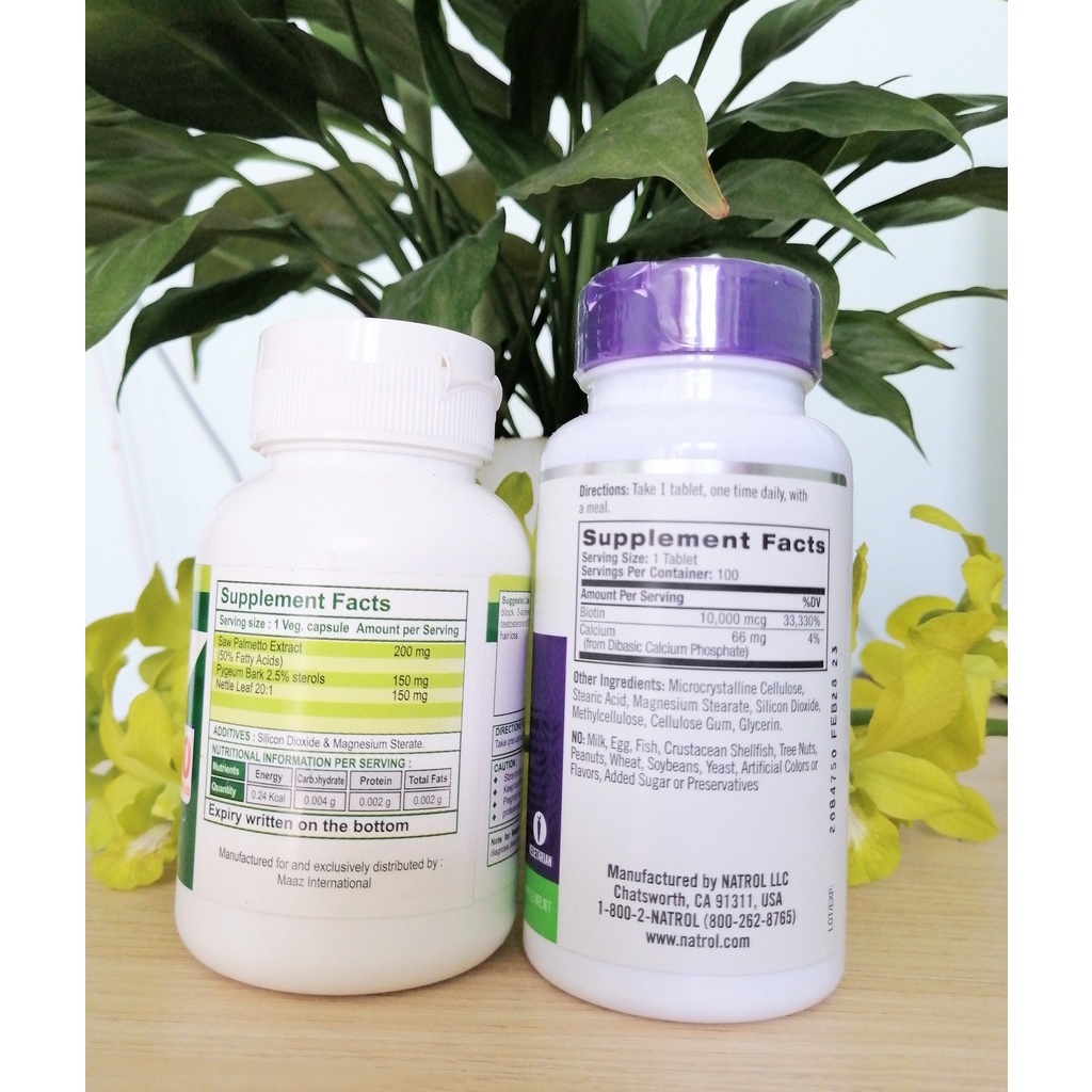 Combo - Hỗ Trợ Mọc Tóc, Ngăn Rụng Tóc Nhanh DHT Organic + Vitamin Biotin 10000mcg