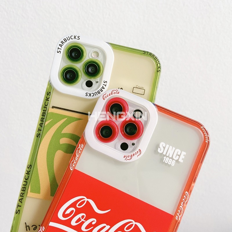 Vỏ điện thoại di động Coke VS Starbucks hiệu Tide thích hợp cho iPhone SE2020 7 8 7P 8P X XS XR XSMAX 11 11PRO 11PROMAX 12 12PRO 12PROMAX vỏ bảo vệ chống rơi