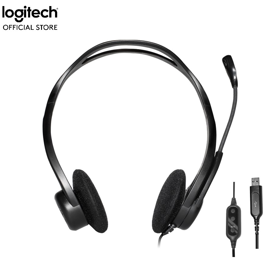[Mã ELLOGI GIẢM 5% ĐƠN BẤT KỲ]Tai nghe chụp tai LOGITECH H370 (1 giắc USB)-Mic khử ồn