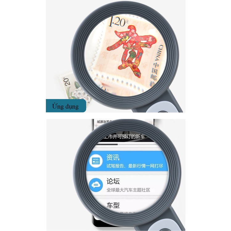Kính lúp cầm tay phóng đại 30 lần chuyên dùng đọc tin tức, sách báo, sửa chữa..có đèn led MK2290