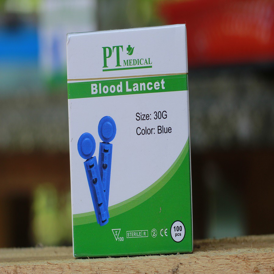 Hộp 100 kim lancet lấy máu đo đường huyết, kim chích máu đường huyết hộp 100 cây
