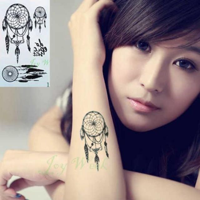 Hình xăm dán tatoo dreamcatcher chuông gió