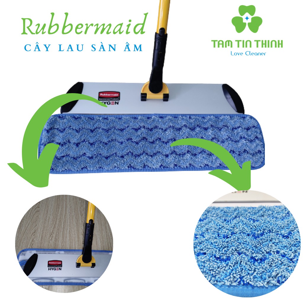 Tấm lau, bông lau thay thế cho cây lau sàn cao cấp Rubbermaid Q411, Q410 Microfiber