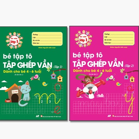 Sách - Combo 2 Cuốn Bé Tập Ghép Vần Tập 1 & 2 - Bé Vào Lớp 1