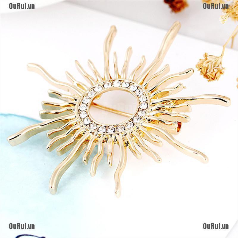 Ghim Cài Áo Hình Mặt Trời Đính Đá Thời Trang Cho Nữ