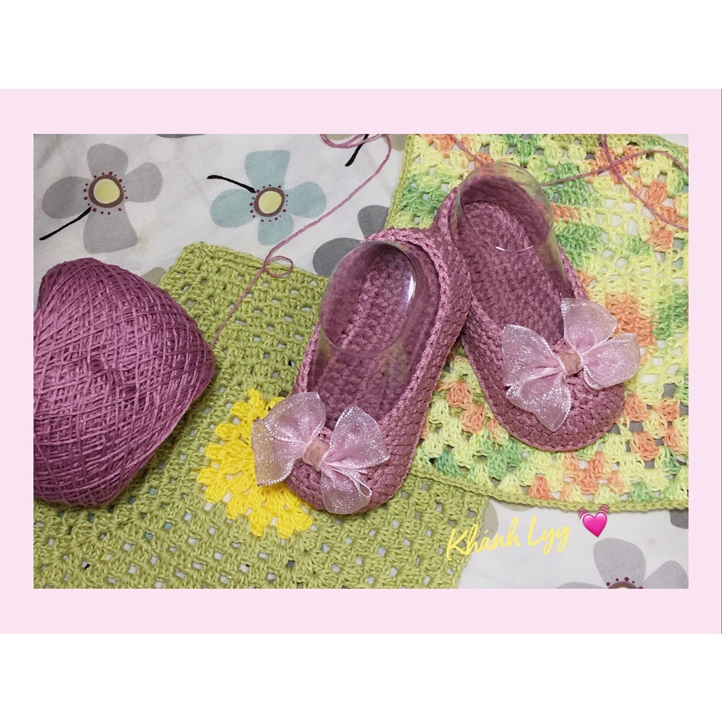 Giày len handmade cho bé gái ( cho bé từ 0 đến 2 tuổi )