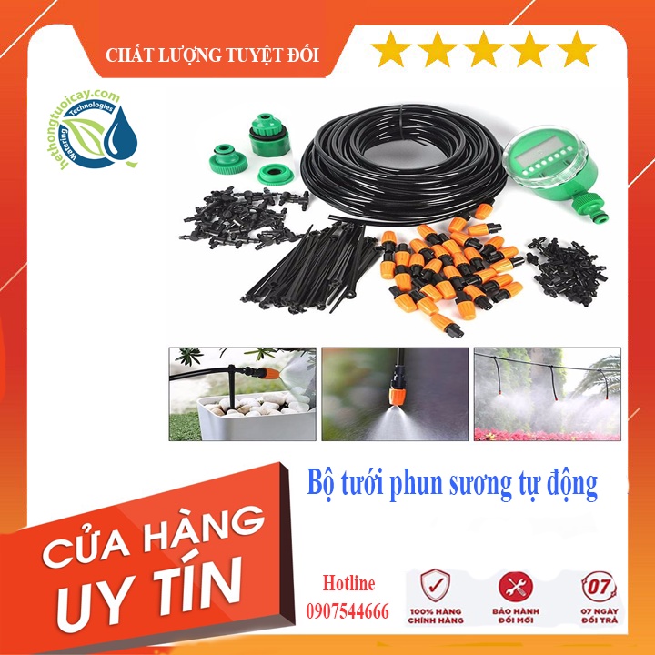 Bộ 20 đầu phun sương kèm van nước hẹn giờ tưới cây tự động