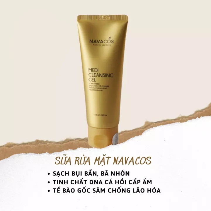 Sữa rửa mặt Navacos Medi Cleansing gel, sữa rửa mặt cho da dầu mụn,sữa rửa mặt cho da khô,trắng da,sữa rửa mặt nam 100ml