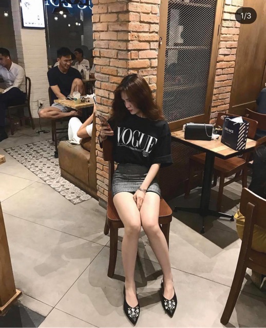 Áo thun Vogue oversize, chất cotton (V104)
