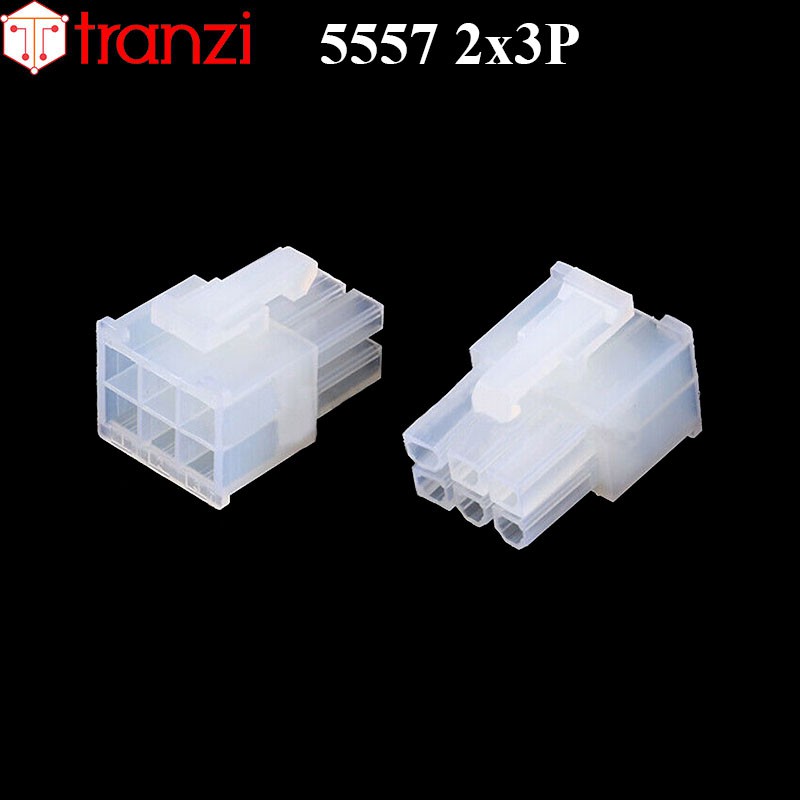 Vỏ header 4.2mm 5557 2x3P 19,8mm trắng - túi 10 cái