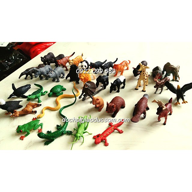 Mô hình 36 động vật hoang dã mini Safari - bé học thế giới xung quanh