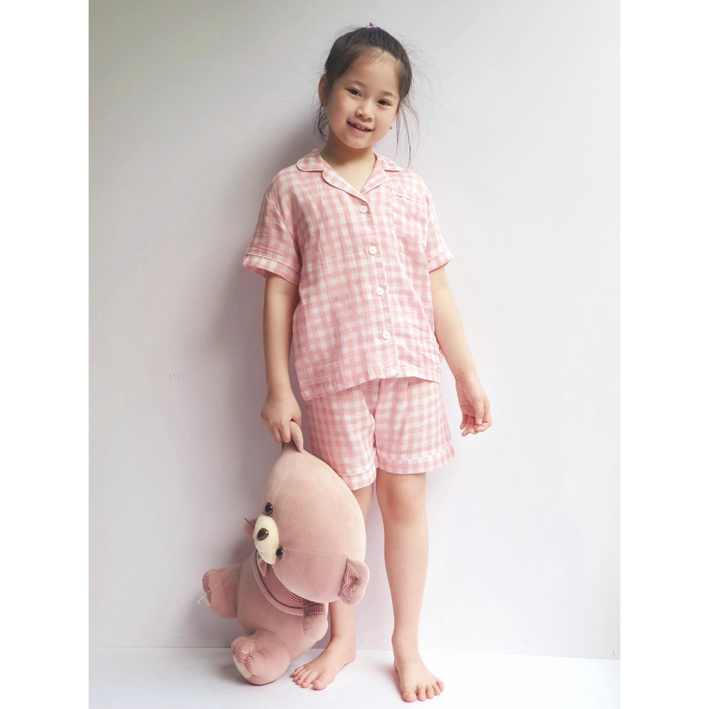 Pyjama xô Hàn Bee Mon Caro 4 màu cho Bé và Mẹ