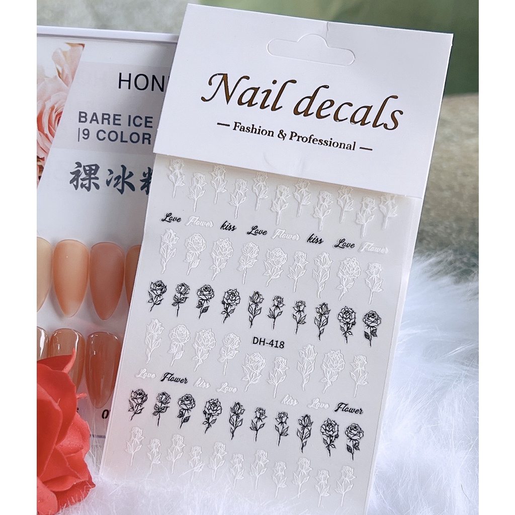 Tổng hợp stick hoa dán móng đẹp, sticker nail Hot 2022
