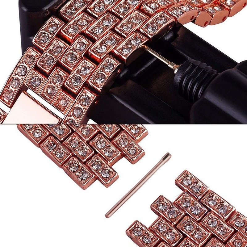 Dây đeo thép không gỉ đính đá thích hợp cho Iwatch Se 6 5 4 3 2 1 38mm 40mm 42mm 44mm