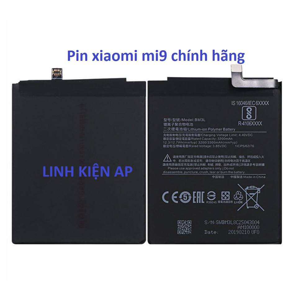 Pin xiaomi mi9 chính hãng pin dung lượng cao Mi 9 Bm3L 4000mah