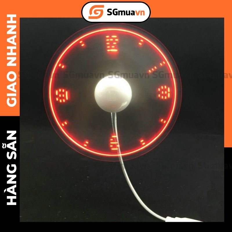 Quạt USB chạy Hình Đồng hồ chữ I LOVE YOU, NICE DAY, Hình Tim, Hình pet