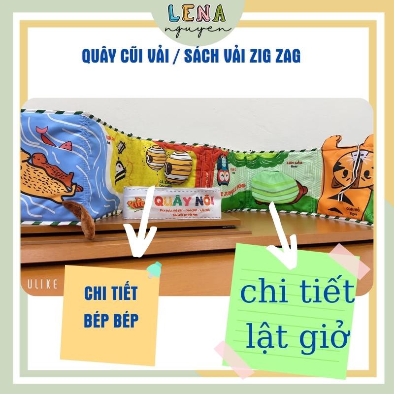 Quây cũi vải đen trắng 𝑭𝑹𝑬𝑬𝑺𝑯𝑰𝑷 Sách vải zig zag cho bé sơ sinh