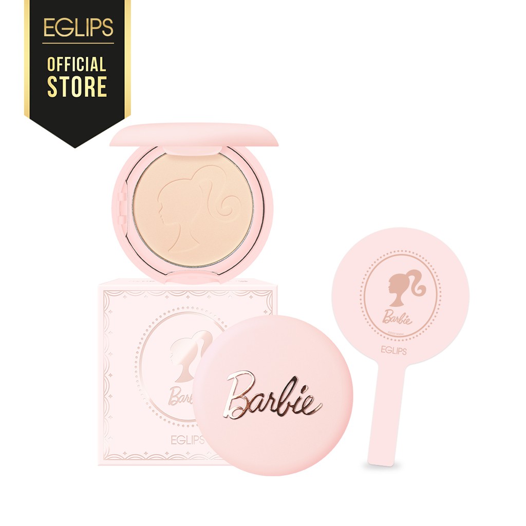 Combo Barbie Phấn Phủ - 1 Phấn Phủ 9g + 1 gương 5g - Phiên Bản Giới Hạn Barbie x Eglips