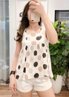 Áo 2 dây chấm bi