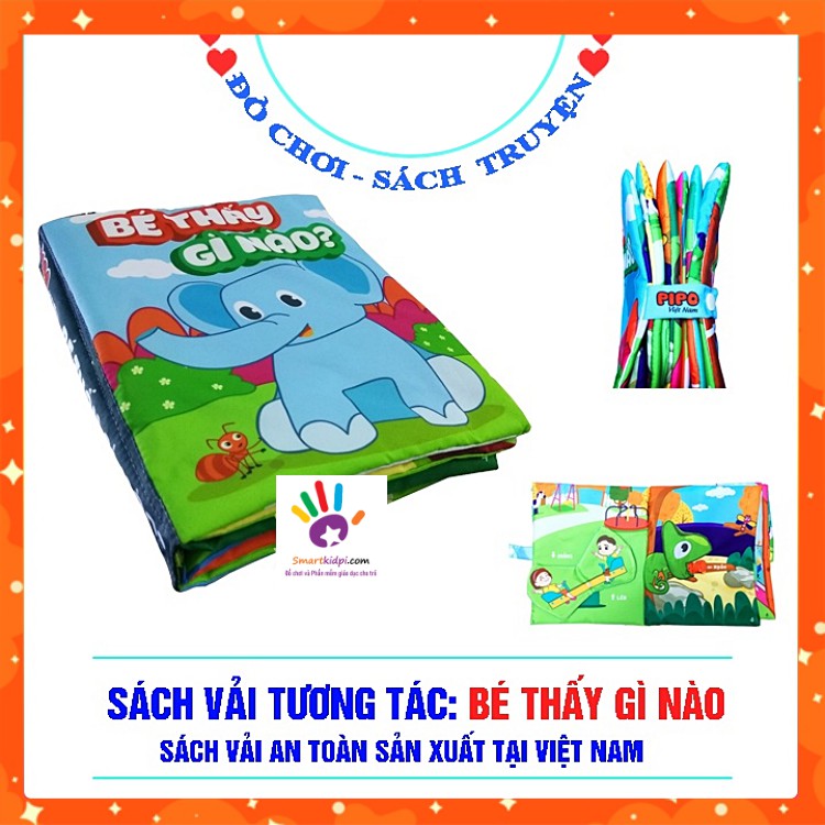 MUA 1 ĐƯỢC 2- Sách vải tương tác đa giác quan - Bé thấy gì nào