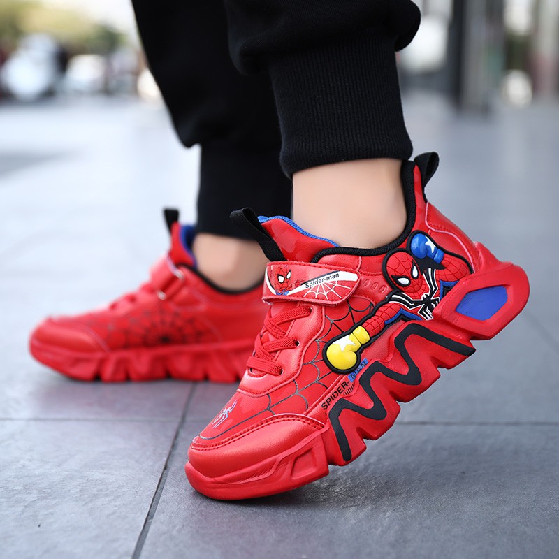 Giày thể thao hình người nhện thời trang cho bé từ 3-15 tuổi size 26-37