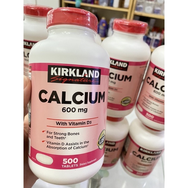 Viên uống bổ sung canxi Kỉkland Calcium 600mg+D3