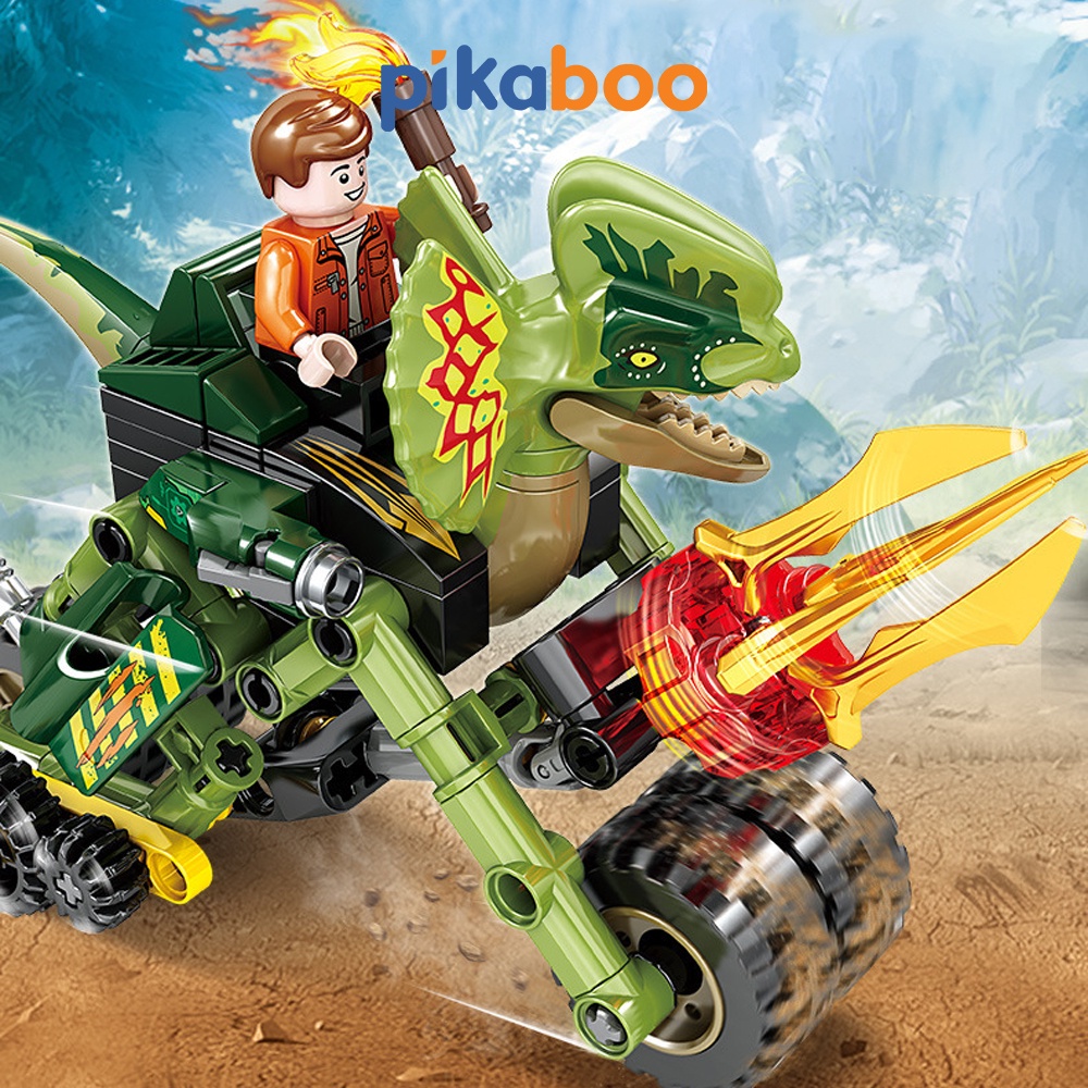 Đồ chơi xếp hình lắp ráp khủng long Pikaboo xếp hình mẫu mã đa dạng chất liệu nhựa ABS cao cấp an toàn cho trẻ
