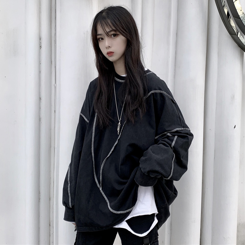 Áo Sweatshirt Mỏng Dáng Rộng Thiết Kế Phong Cách Hàn Quốc Niche Slimmer Cỡ Lớn Cho Cặp Đôi