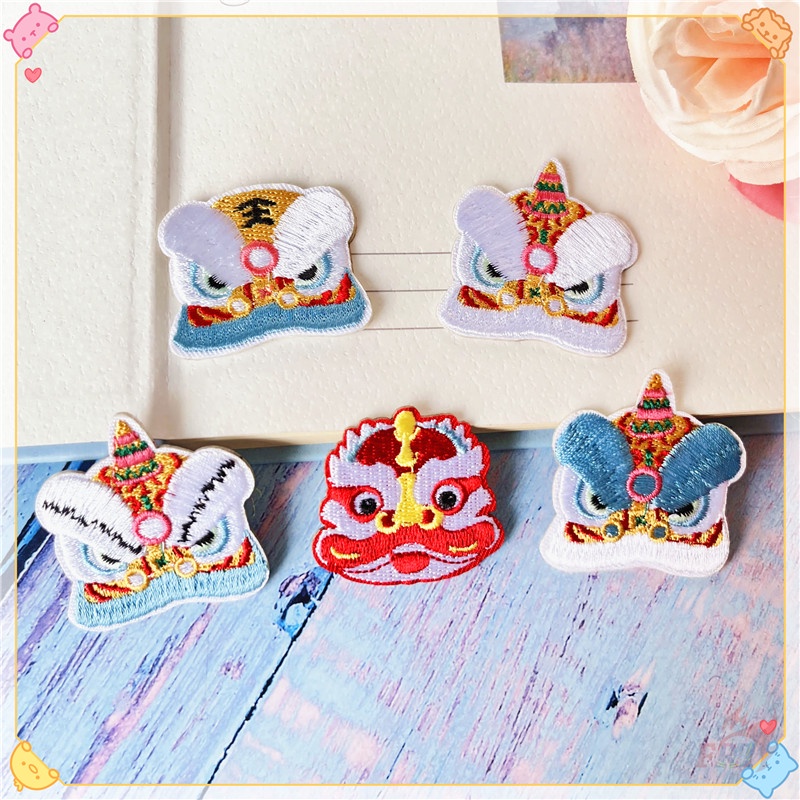 ✿ Miếng Dán Hình Sư Tử Nhảy Múa Độc Đáo Ấn Tượng ✿ 1 Miếng Ủi Thêu Hình Hổ