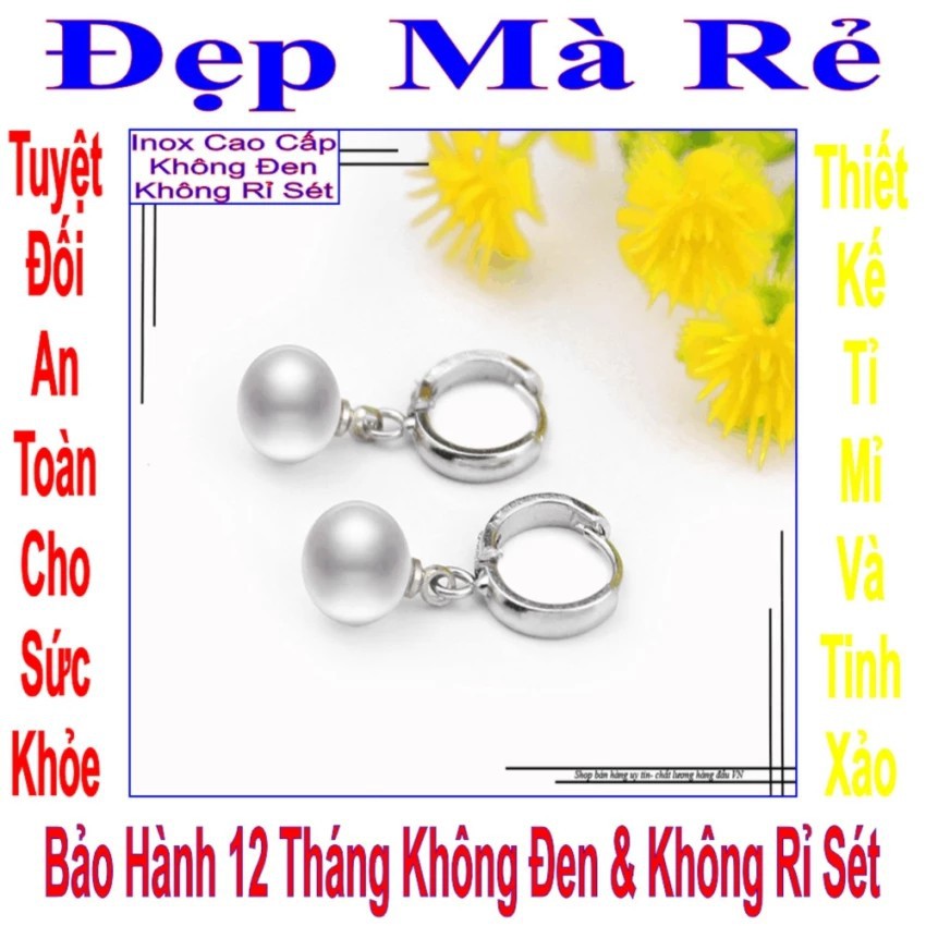 Bông tai nữ kiểu tòn ten ngọc trai nhân tạo BTNUTONTEN00055T025059 màu trắng