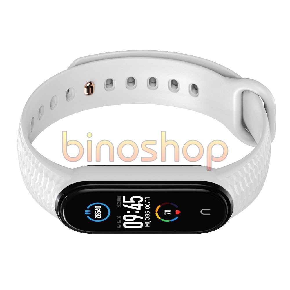 Dây đeo miband 6, miband 5 cao su vân sần nút kim loại MIJOBS, dây đeo thay thế mi band 5, mi band 6 silicon  MIJOBS