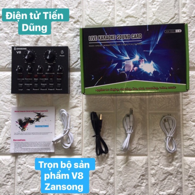 SOUND CARD V8 CÓ LOẠI BLUETOOTH chế độ Autu-tune phiên bản tiếng anh ♥️♥️